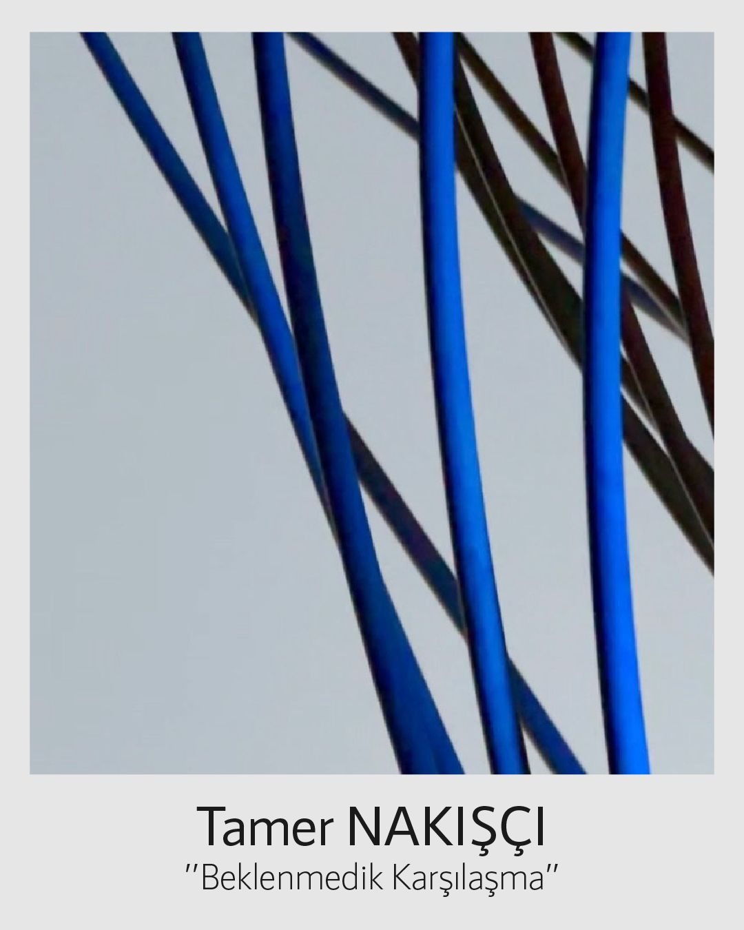 Bir Tasarım Problemi announcement for Tamer Nakışçı’s Beklenmedik Karşılaşma talk, with a blue detail of Geo Flow