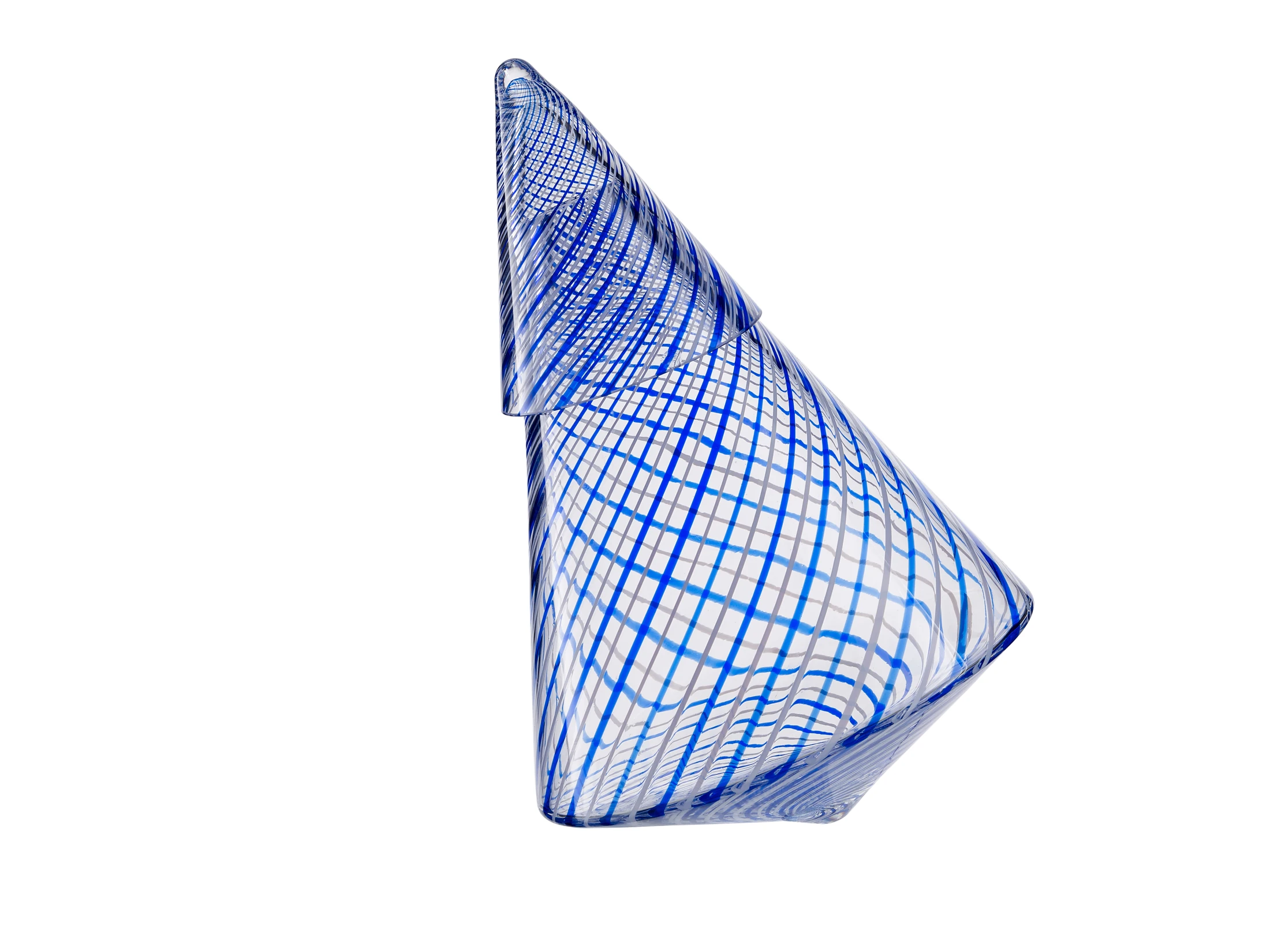 A Perspectives jug with crossing blue lines