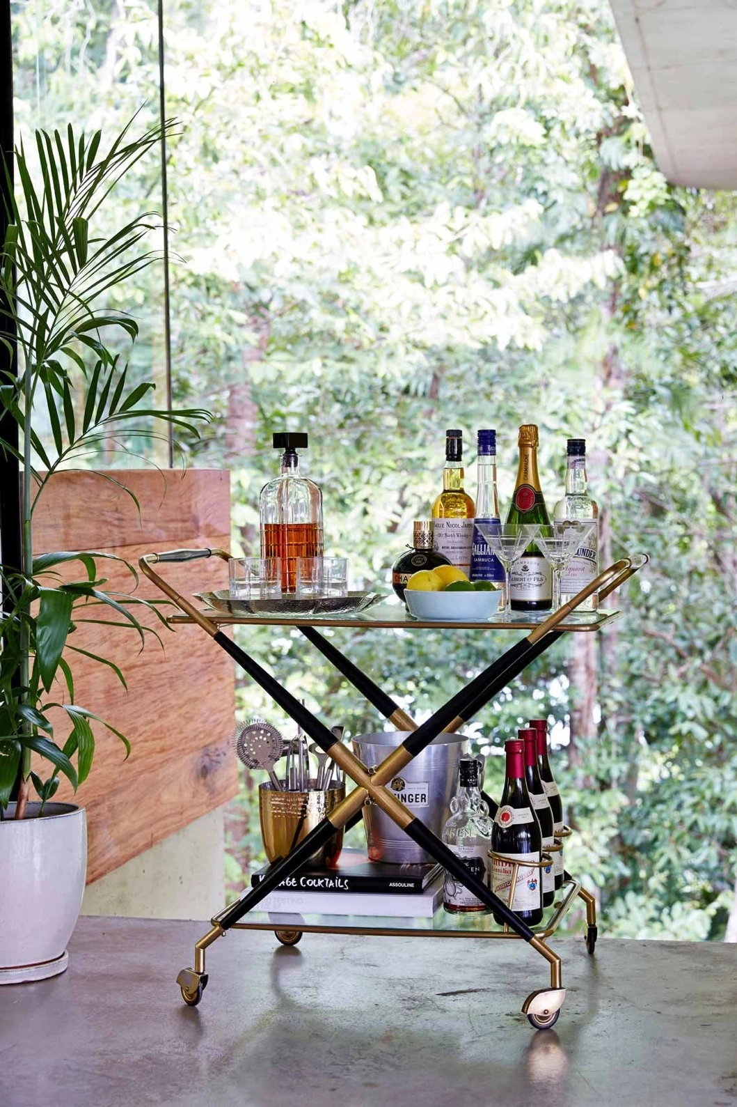 Interior detail and planting beside the window