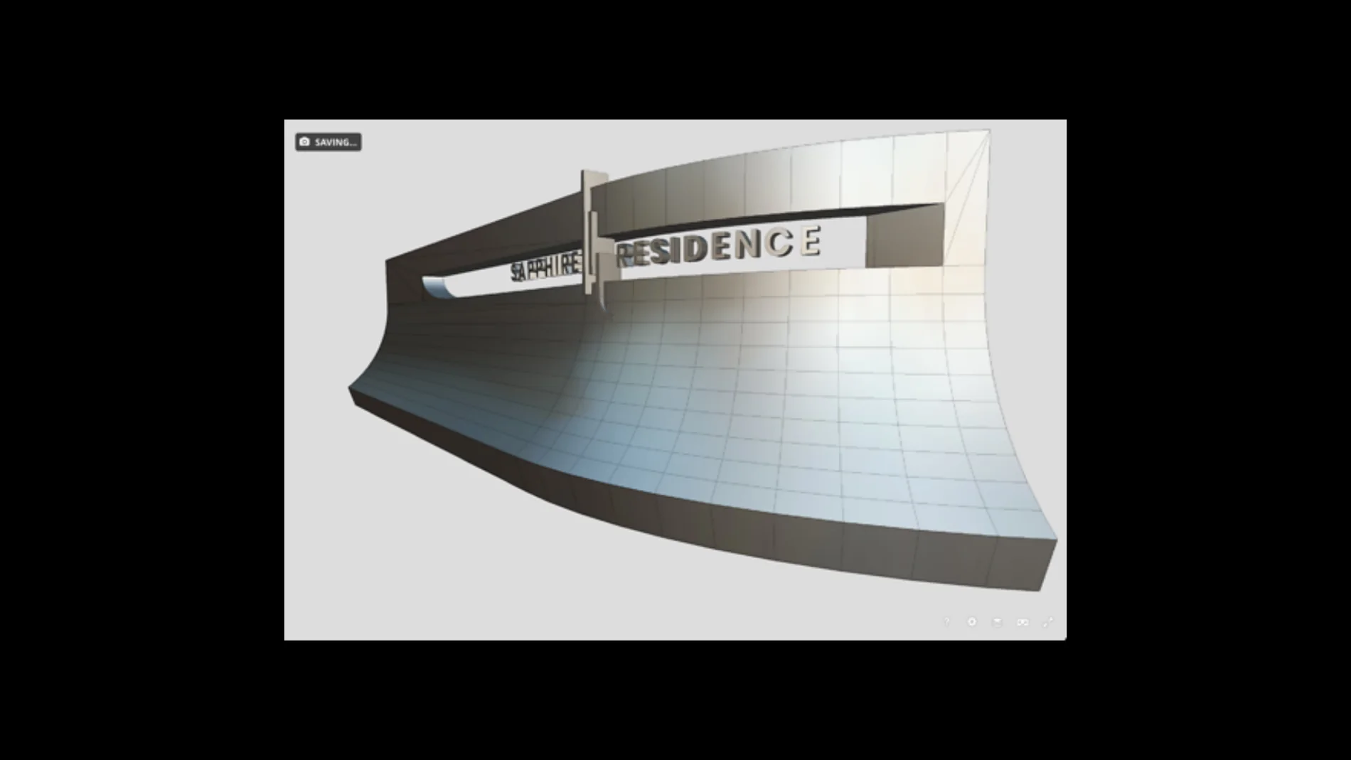 The sculptural entrance form as a digital model