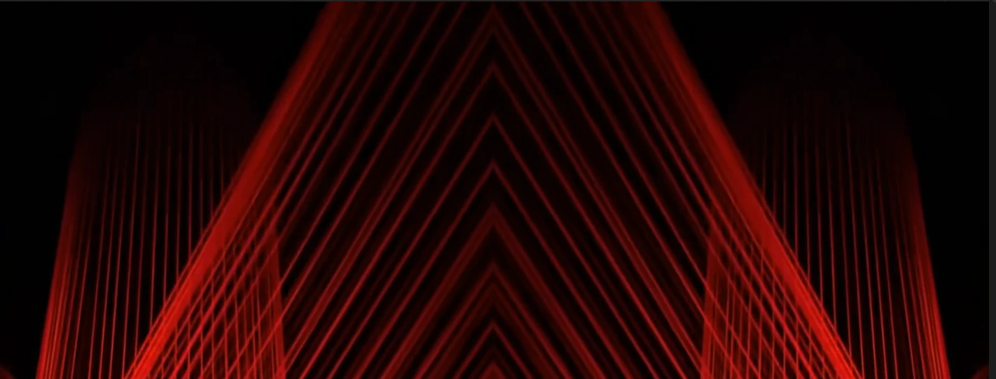 A mirrored pattern made from filmed red Intersection strings