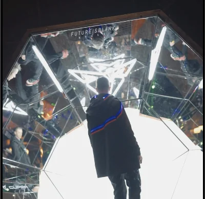 Tamer Nakışçı reflected in Space during the CUPRA shoot
