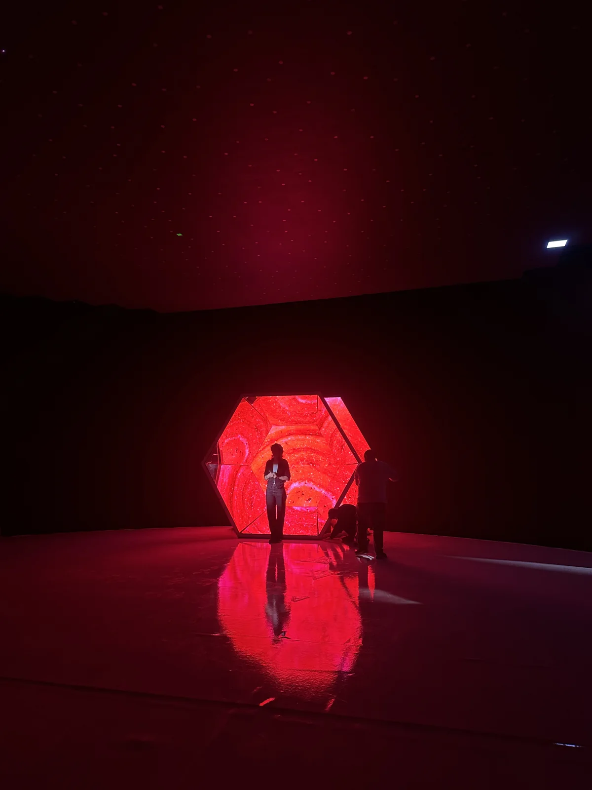 Red light and projections across the KEIN × VICHY set