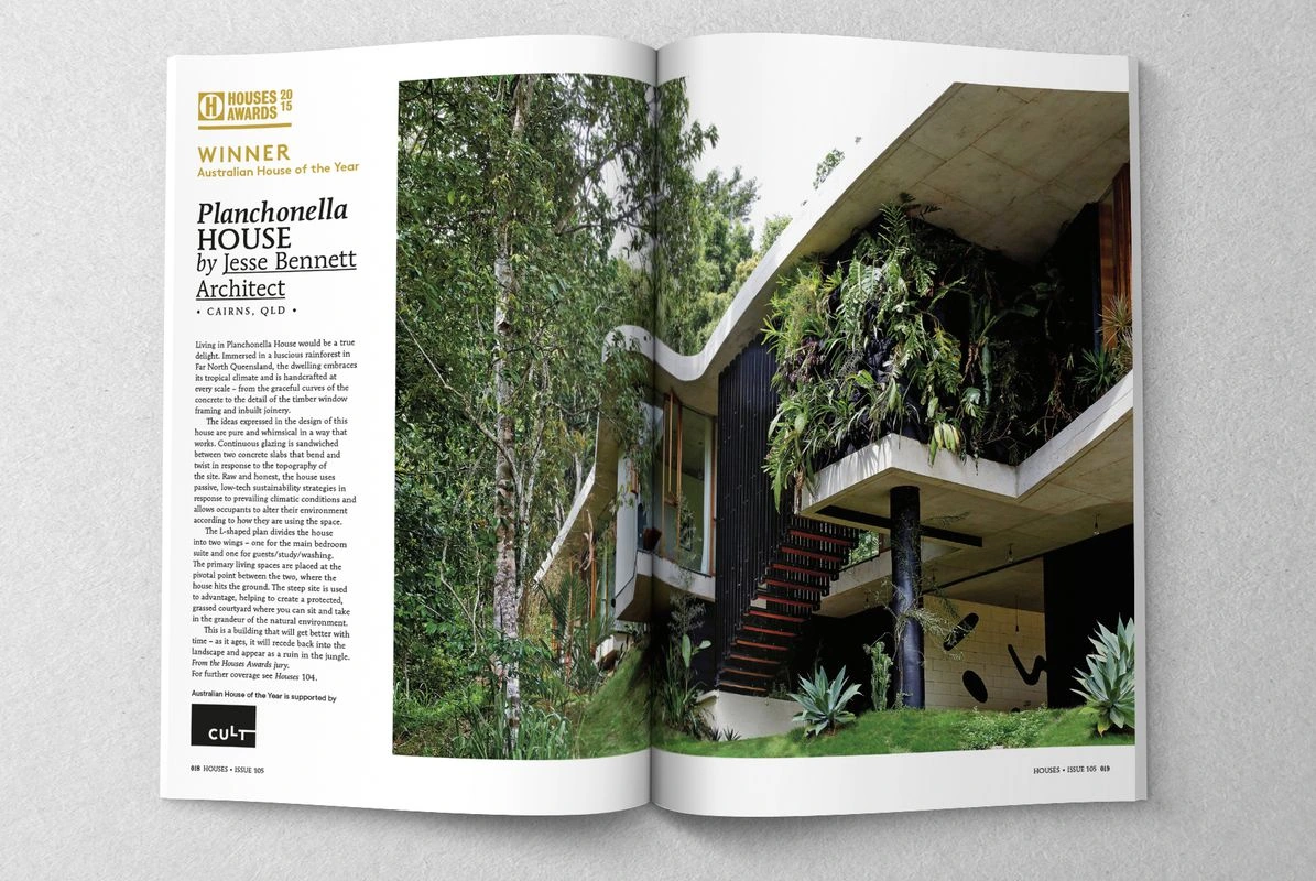 Open publication spread showing Planchonella House